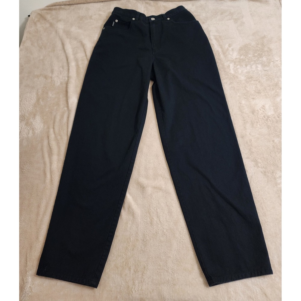 Lauren Ralph Lauren Black High Waisted Cotton Pants Size 8 Made in USA